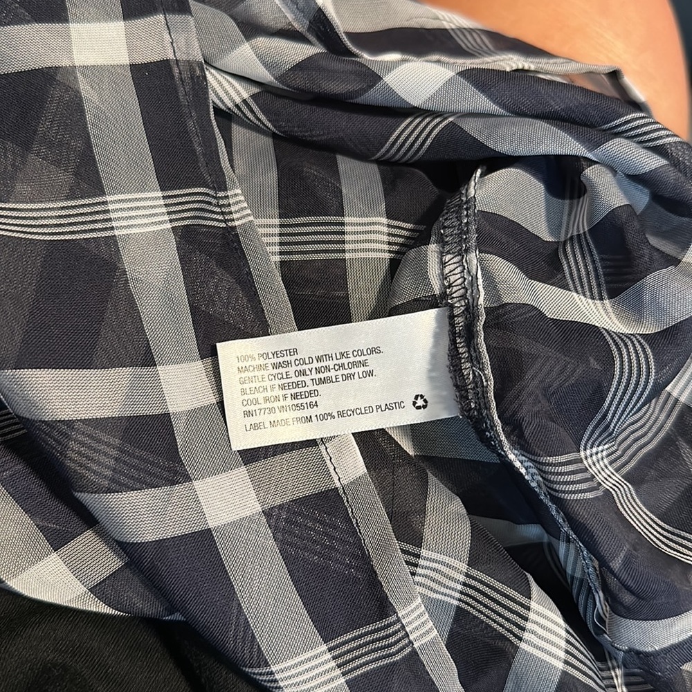 a new day Black and White Plaid Blouse​ - Picture 4 of 4